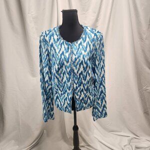 Sam Edelman Women’s Blue Chevron Blazer – Size Medium – NWT